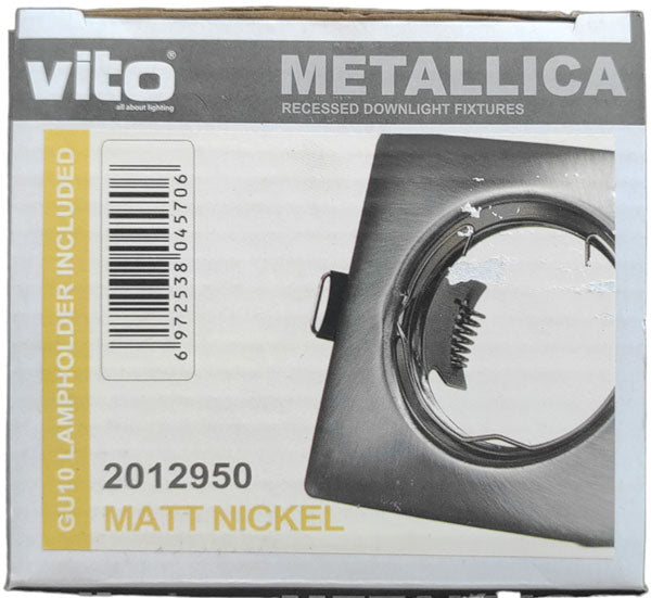 Supporto quadrato per faretto GU10 da incasso 80x80 argento satinato 6972538045706 2012950 EL712