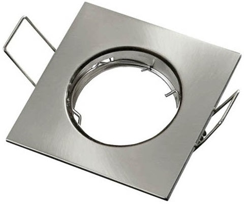 Supporto quadrato per faretto GU10 da incasso 80x80 argento satinato 6972538045706 2012950 EL712