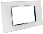 Placca in vetro bianco 3 posti compatibile Living International