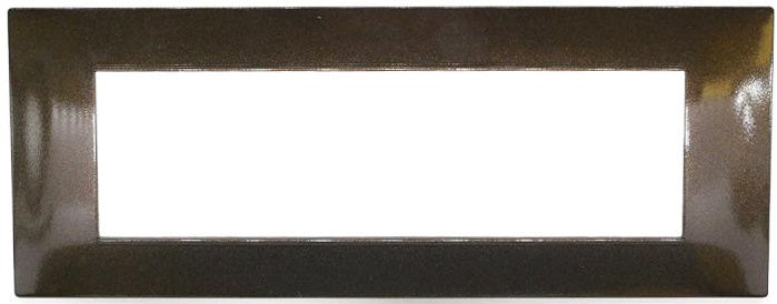 Placca 7 posti in tecnopolimero color bronzo compatibile Vimar Plana