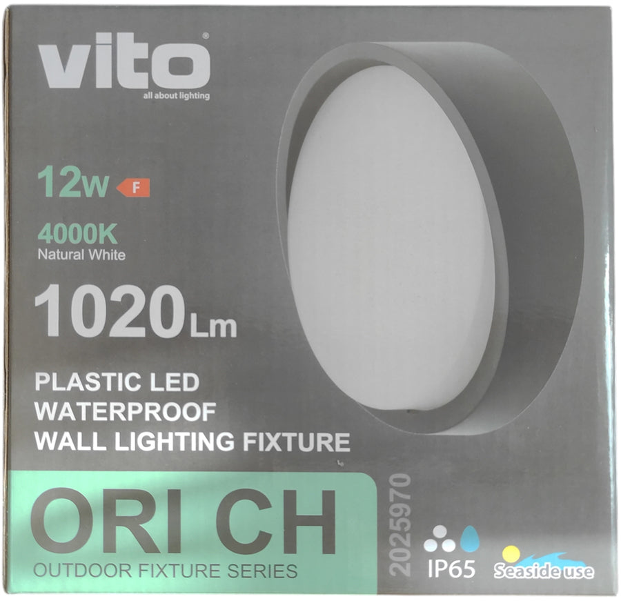 Plafoniera LED per esterni 12W 1020lm 4000K bianco naturale IP65 Φ160x74mm 6972538045782 2025970 EL923