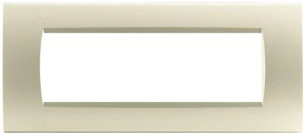 Placca in tecnopolimero 7 posti color champagne compatibile Living International