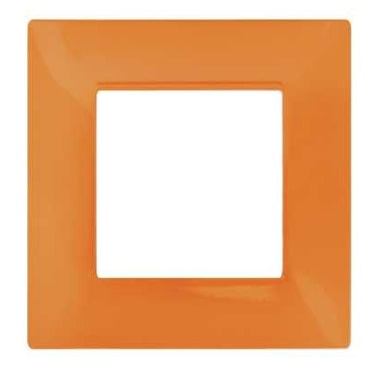 Placca in tecnopolimero 2 posti color arancione compatibile Vimar Plana
