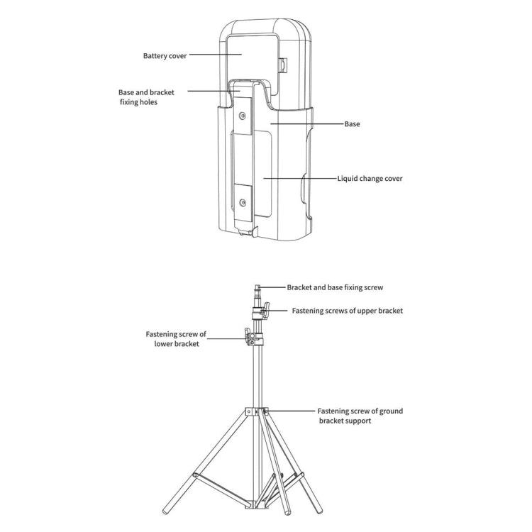 Termometro a infrarossi YAD-001 + Dispenser automatico per sterilizzazione con sensore a infrarossi con supporto per treppiede, YAD-001