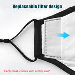 Per uomo donna Maschera facciale antipolvere con filtro sostituibile lavabile PM2.5