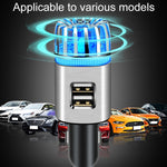 Umidificatore purificatore d'aria per aromaterapia con ioni negativi per auto 2 in 1 + caricatore per auto con doppia porta USB
