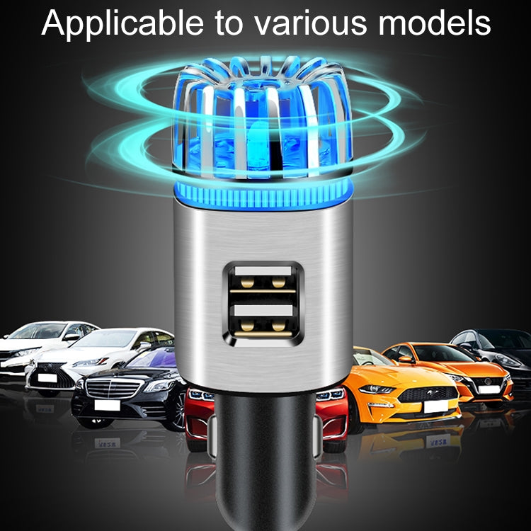 Umidificatore purificatore d'aria per aromaterapia con ioni negativi per auto 2 in 1 + caricatore per auto con doppia porta USB