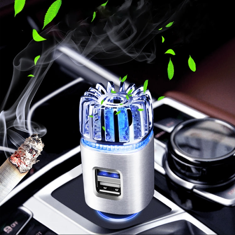 Umidificatore purificatore d'aria per aromaterapia con ioni negativi per auto 2 in 1 + caricatore per auto con doppia porta USB