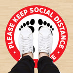 Adesivi autoadesivi per pavimenti a distanza sociale in PVC impermeabile per la prevenzione dell'epidemia, lunghezza: 24 cm, Length：24cm