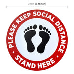 Adesivi autoadesivi per pavimenti a distanza sociale in PVC impermeabile per la prevenzione dell'epidemia, lunghezza: 24 cm, Length：24cm