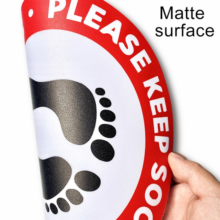 Adesivi autoadesivi per pavimenti a distanza sociale in PVC impermeabile per la prevenzione dell'epidemia, lunghezza: 24 cm, Length：24cm