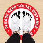Adesivi autoadesivi per pavimenti a distanza sociale in PVC impermeabile per la prevenzione dell'epidemia, lunghezza: 24 cm, Length：24cm