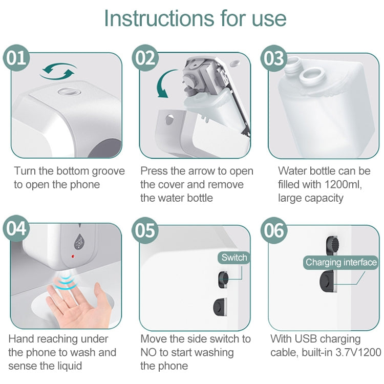 Dispenser per sterilizzazione spray con sensore a infrarossi automatico touchless da 1200 ml
