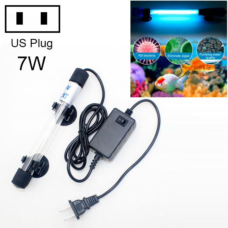 Lampada per acquario per disinfezione delle alghe ultraviolette UV 110 V 7 W, spina americana, 7W US Plug