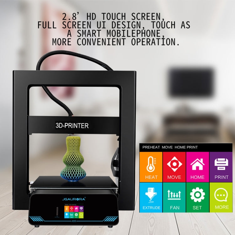 Stampante 3D JGAURORA A5S con telaio in lamiera metallica