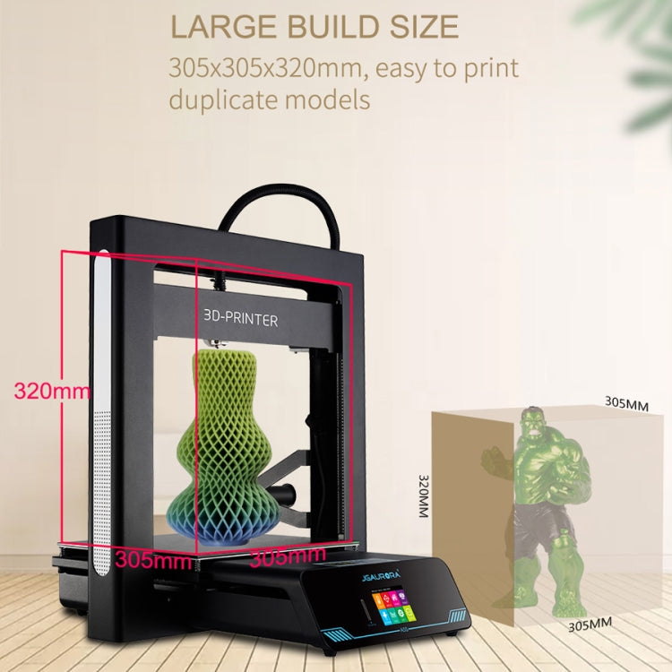 Stampante 3D JGAURORA A5S con telaio in lamiera metallica