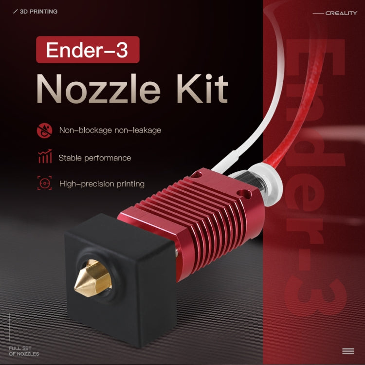 Kit hot end ugello estrusore Creality 24V 40W con termistore di temperatura e tubo di riscaldamento per stampante 3D Ender-3