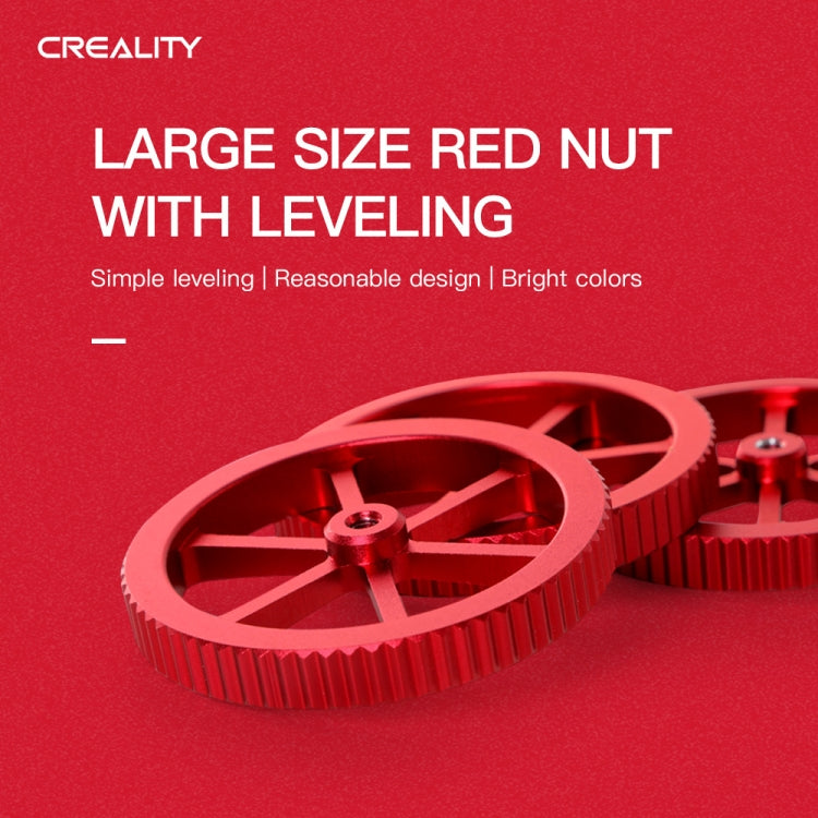 Creality Red Metal Hand-screwed Leveling Nut for Ender-3 / Ender-3 Pro / Ender-3 V2 / CR-10 Pro V2 3D Printer