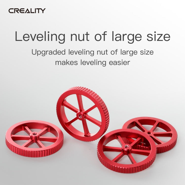 Dado di livellamento avvitato a mano rosso in metallo Creality per stampante 3D Ender-3 / Ender-3 Pro / Ender-3 V2 / CR-10 Pro V2