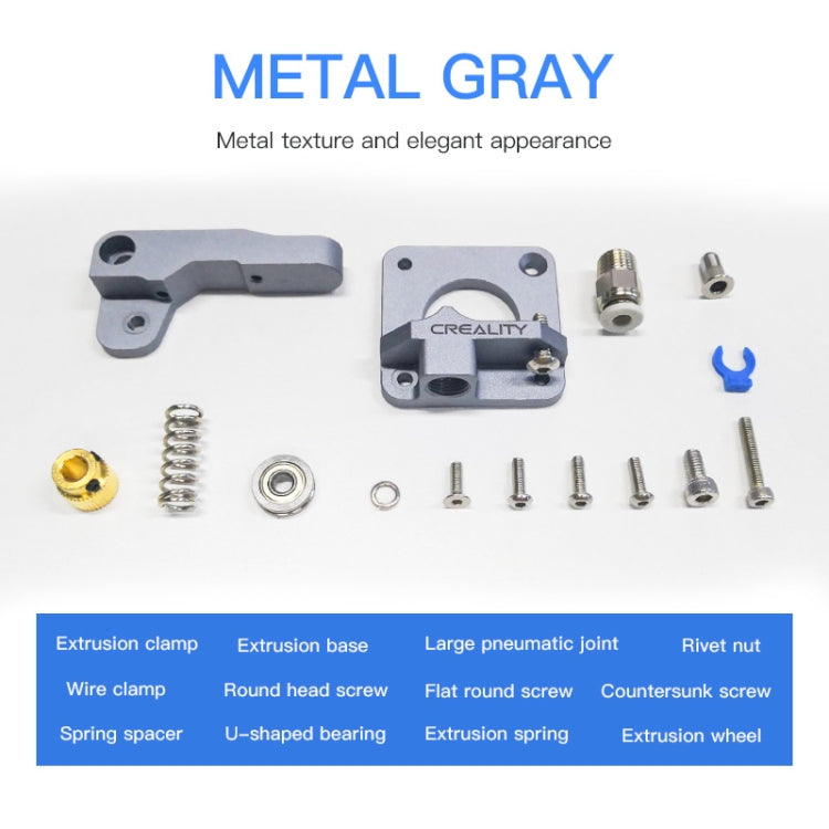 Kit estrusore Bowden Creality All Metal Silver Block per stampante 3D Ender-3 / Ender-3 Pro / Ender-3 V2 / CR-10 Pro V2