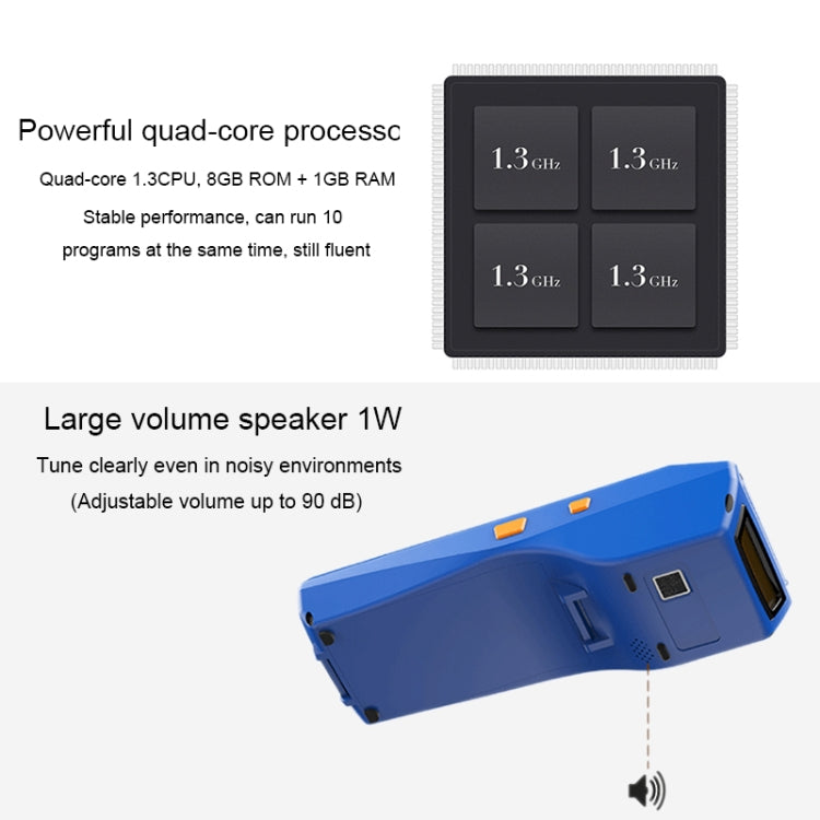 PDA-5501 Schermo IPS multifunzione da 5,5 pollici Protezione IP65 Terminale intelligente tutto in uno, stampante termica integrata, microfono e altoparlante, supporto WiFi, Bluetooth e GPS