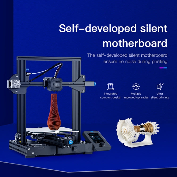 CREALITY Ender-3 V2 Craborundom Glass Platform Stampante 3D fai-da-te ultra silenziosa, dimensioni di stampa: 22 x 22 x 25 cm, spina UE, Ender-3 V2