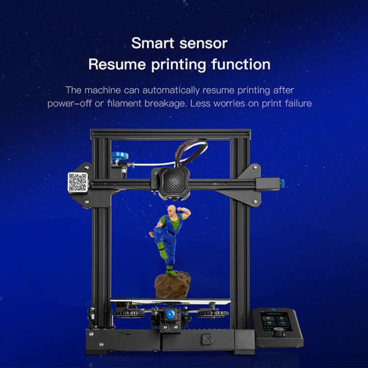 CREALITY Ender-3 V2 Craborundom Glass Platform Stampante 3D fai-da-te ultra silenziosa, dimensioni di stampa: 22 x 22 x 25 cm, spina UE, Ender-3 V2