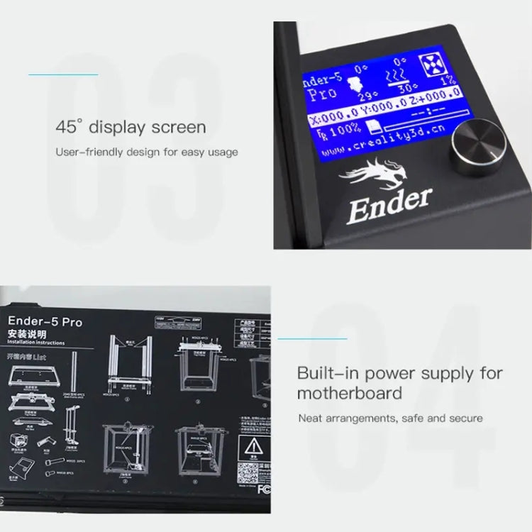 CREALITY Ender-5 Pro Silent Motherboard DIY 3D Printer with Dual Y-axis, Printing Size: 22 x 22 x 30cm, US Plug, Ender-5 Pro