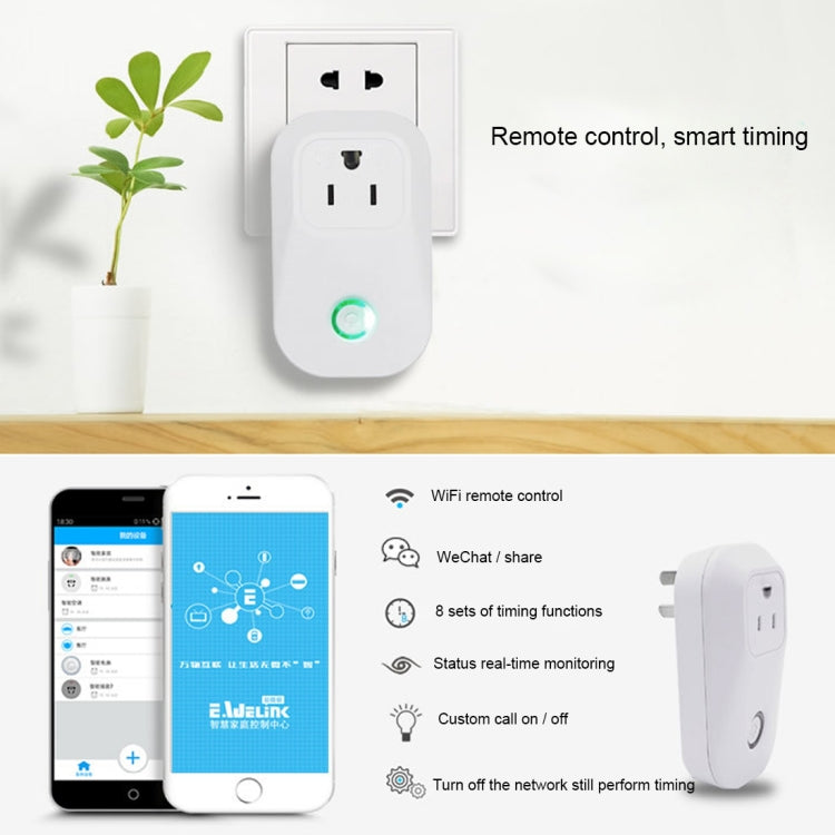 Sonoff S20 WiFi Presa di corrente intelligente Presa di corrente Telecomando wireless Interruttore di accensione, compatibile con Alexa e Google Home, Supporto iOS e Android, Spina americana, S20 US