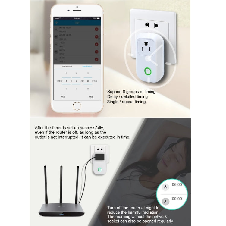 Sonoff S20 WiFi Presa di corrente intelligente Presa di corrente Telecomando wireless Interruttore di accensione, compatibile con Alexa e Google Home, Supporto iOS e Android, Spina americana, S20 US