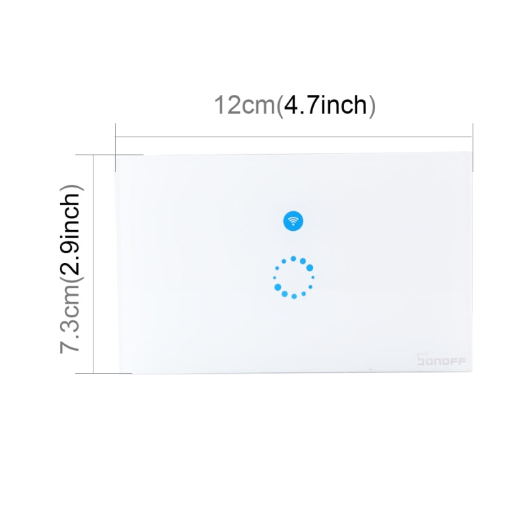 Sonoff Touch 120mm 1 Gang Interruttore a parete con pannello in vetro temperato Interruttore tattile leggero per casa intelligente, compatibile con Alexa e Google Home, CA 90 V-250 V 400 W 2 A, 120mm