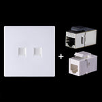 Modulo di rete pass-through schermato CAT.6, pannello a doppia porta + pass-through schermato + presa telefonica, Dual Ports Panel+Shielded Pass-through+Telephone Socket