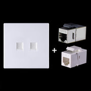 Modulo di rete pass-through schermato CAT.6, pannello a doppia porta + pass-through schermato + presa telefonica, Dual Ports Panel+Shielded Pass-through+Telephone Socket