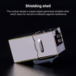 Modulo di rete pass-through schermato CAT.6, pannello a doppia porta + pass-through schermato + presa TV, Dual Ports Panel+Shielded Pass-through+TV Socket