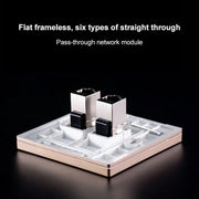 Modulo di rete pass-through schermato CAT.6, pannello a doppia porta + pass-through schermato + presa TV, Dual Ports Panel+Shielded Pass-through+TV Socket