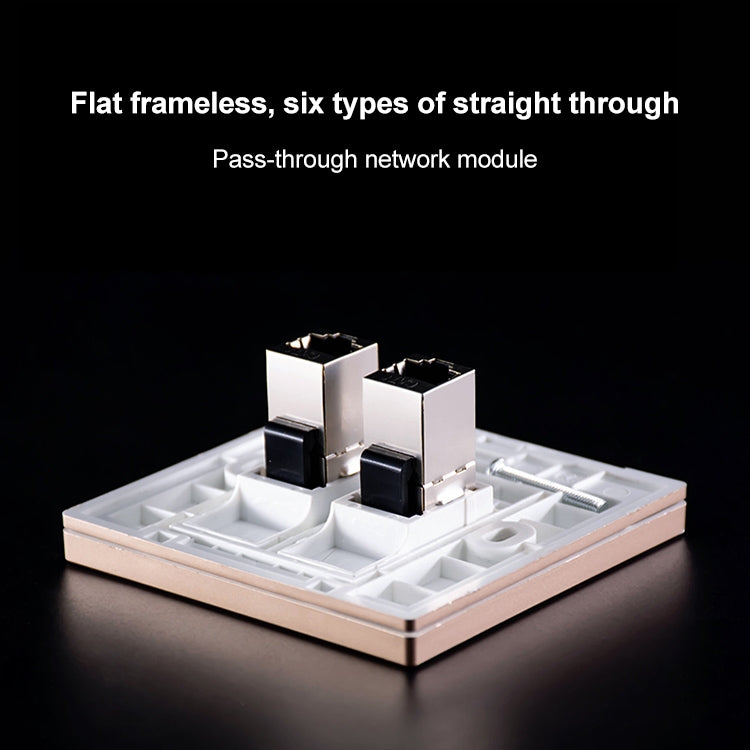 Modulo di rete pass-through schermato CAT.6, pannello a porta singola + pass-through schermato, Single Port Panel+Shielded Pass-through