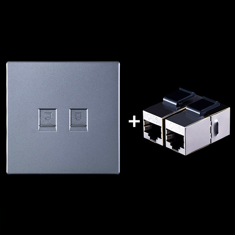 Modulo di rete pass-through schermato CAT.6, pannello a doppia porta + pass-through schermato, Dual Ports Panel+Shielded Pass-through