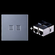 Modulo di rete pass-through schermato CAT.6, pannello a doppia porta + pass-through schermato, Dual Ports Panel+Shielded Pass-through