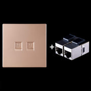 Modulo di rete pass-through schermato CAT.6, pannello a doppia porta + pass-through schermato, Dual Ports Panel+Shielded Pass-through