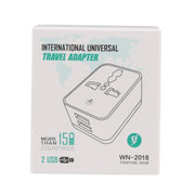 Presa per adattatore di alimentazione per caricabatterie da viaggio USB doppia WN-2018, spina americana, US Plug