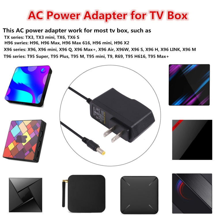 5V 2A 5.5x2.1mm Power Adapter for TV BOX, US Plug, 5V 2A, US Plug