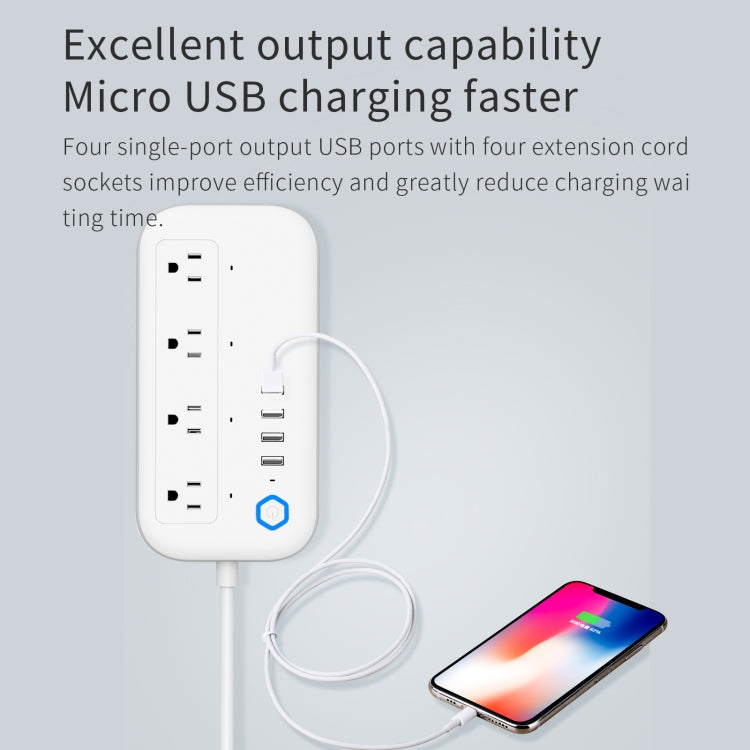 Multipresa WiFi Smart 4 Fori + 4 USB Spina USA