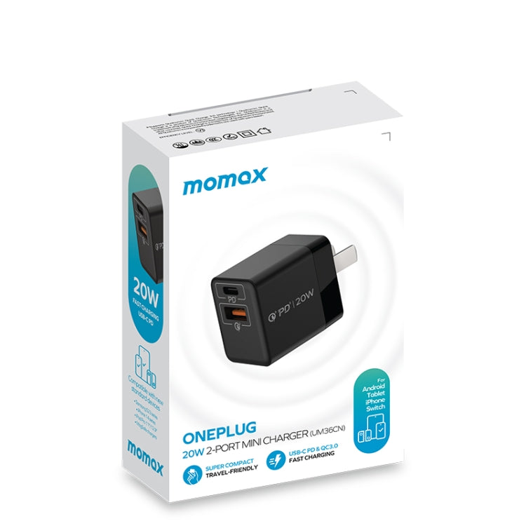 Adattatore caricabatterie rapido MOMAX UM36 20W USB-C