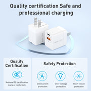MOMAX UM36 PD 20W USB-C / Type-C + Adattatore di alimentazione per caricabatterie rapido USB, spina CN, UM36