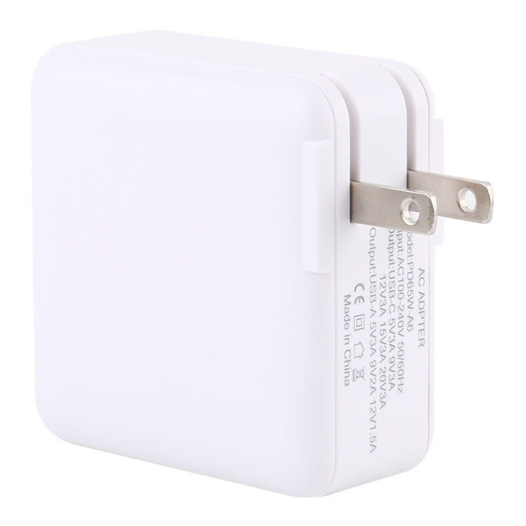 PD65W-A6 Caricatore rapido USB multifunzione portatile pieghevole a 90 gradi PD 65W, presa USA