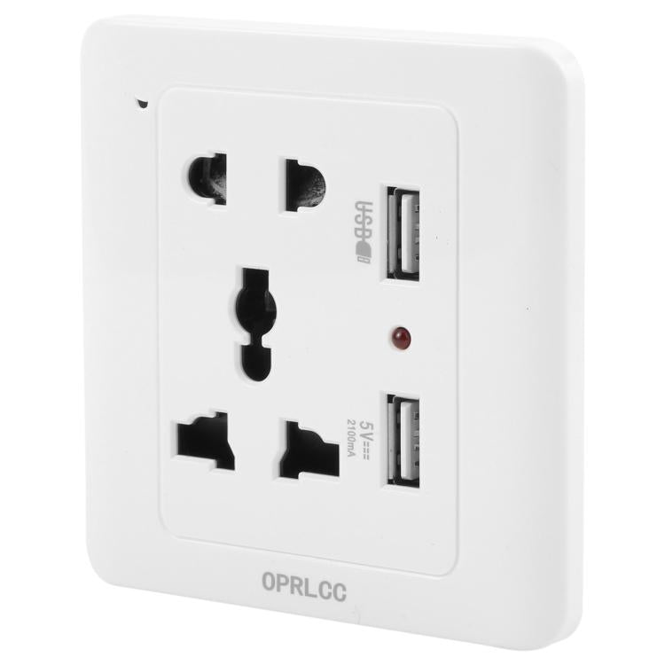 Presa a muro universale con 2 porte USB 2100mA