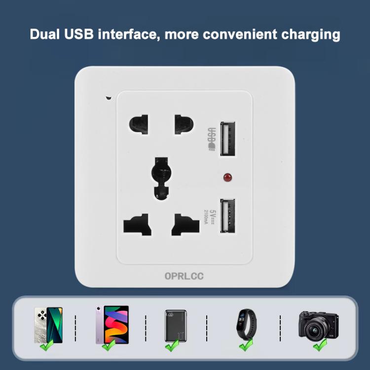 Presa a muro universale con 2 porte USB 2100mA