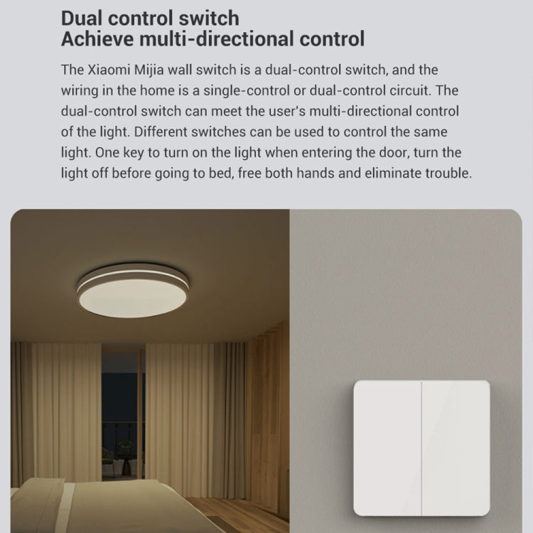 Original Xiaomi Mijia Double Control Wall Switch, Double Button