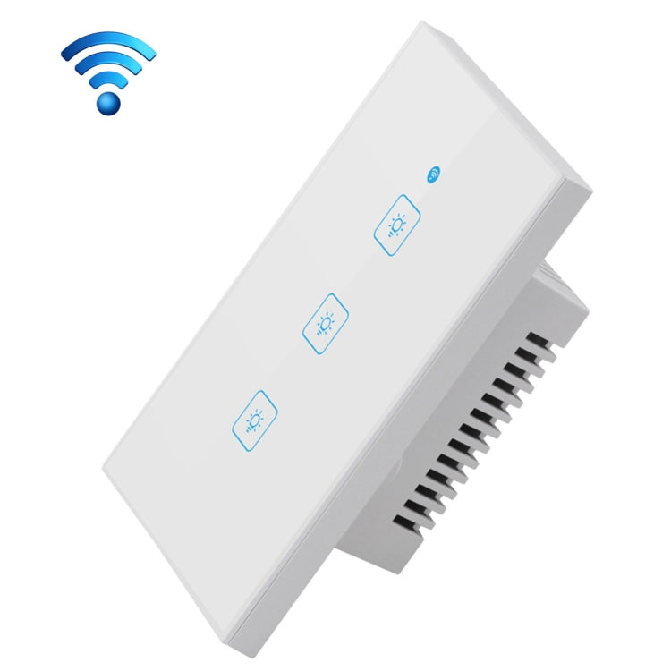 WS-US-03 EWeLink APP and Touch Control 2A 3 Gang Tempered Glass Panel Smart Wall Switch AC 90V-250V US Plug 3 Gangs