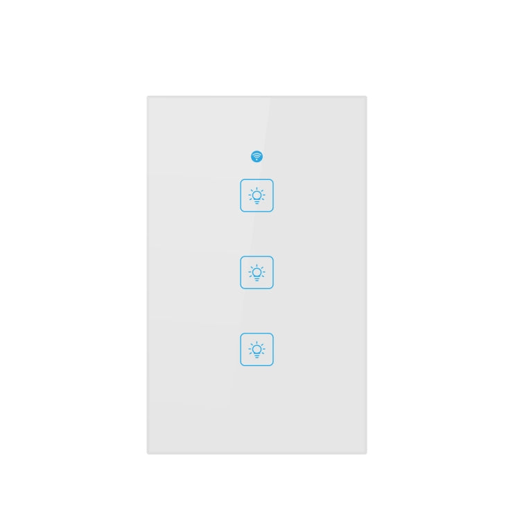 WS-US-03 EWeLink APP and Touch Control 2A 3 Gang Tempered Glass Panel Smart Wall Switch AC 90V-250V US Plug 3 Gangs